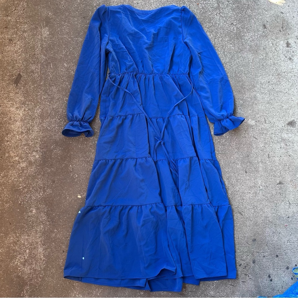 Prettygarden Long Sleeve Tiered Ruffle Flowy Pocket Maxi Dress - Picture 3 of 5